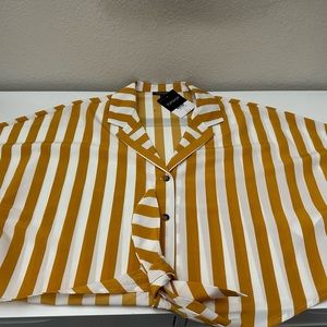 NEW Size: 6 TOPSHOP Yellow/White Button Up Blouse